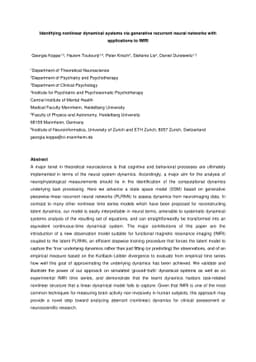Identifying nonlinear dynamical systems via generative recurrent neural
  networks with applications to fMRI