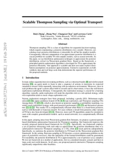 Scalable Thompson Sampling via Optimal Transport