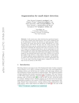 Augmentation for small object detection