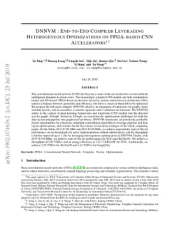 DNNVM : End-to-End Compiler Leveraging Heterogeneous Optimizations on
  FPGA-based CNN Accelerators