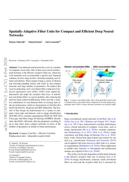 Spatially-Adaptive Filter Units for Compact and Efficient Deep Neural
  Networks