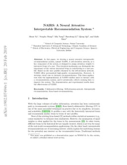 NAIRS: A Neural Attentive Interpretable Recommendation System