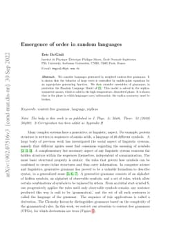 Emergence of order in random languages