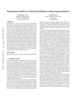 Resolving Conflicts in Clinical Guidelines using Argumentation