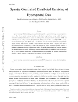 Sparsity Constrained Distributed Unmixing of Hyperspectral Data