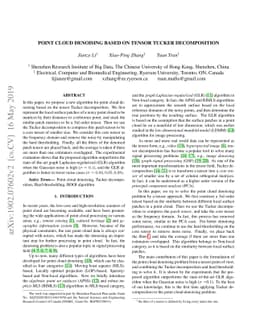 Point cloud denoising based on tensor Tucker decomposition