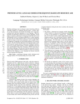 Phoneme Level Language Models for Sequence Based Low Resource ASR