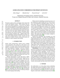 Audio-Linguistic Embeddings for Spoken Sentences