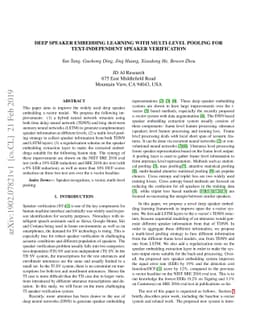 Deep Speaker Embedding Learning with Multi-Level Pooling for
  Text-Independent Speaker Verification