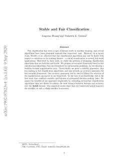 Stable and Fair Classification