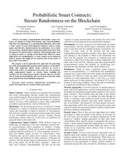 Probabilistic Smart Contracts: Secure Randomness on the Blockchain