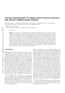 Learning representations of irregular particle-detector geometry with
  distance-weighted graph networks