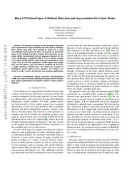 Deep CNN-based Speech Balloon Detection and Segmentation for Comic Books