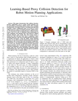 Learning-Based Proxy Collision Detection for Robot Motion Planning
  Applications
