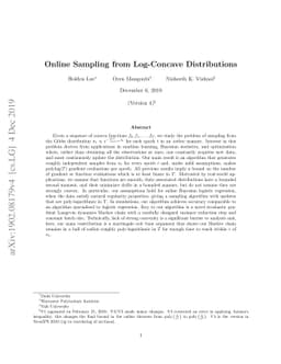 Online Sampling from Log-Concave Distributions