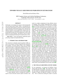 Towards Visually Grounded Sub-Word Speech Unit Discovery