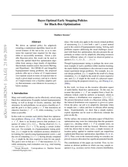 Bayes Optimal Early Stopping Policies for Black-Box Optimization