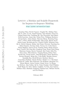 Lingvo: a Modular and Scalable Framework for Sequence-to-Sequence
  Modeling
