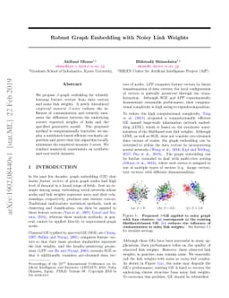 Robust Graph Embedding with Noisy Link Weights