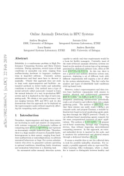 Online Anomaly Detection in HPC Systems