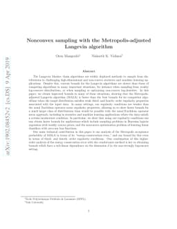 Nonconvex sampling with the Metropolis-adjusted Langevin algorithm