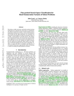 Fine-grained Search Space Classification for Hard Enumeration Variants
  of Subset Problems