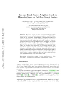 Fast and Exact Nearest Neighbor Search in Hamming Space on Full-Text
  Search Engines