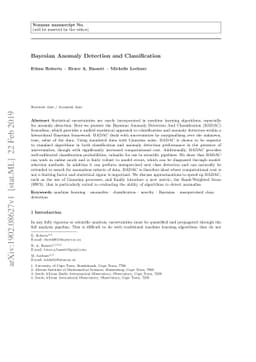 Bayesian Anomaly Detection and Classification