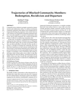 Trajectories of Blocked Community Members: Redemption, Recidivism and
  Departure