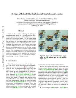 Bi-Skip: A Motion Deblurring Network Using Self-paced Learning