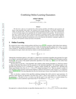 Combining Online Learning Guarantees