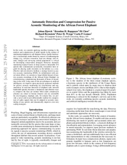 Automatic Detection and Compression for Passive Acoustic Monitoring of
  the African Forest Elephant
