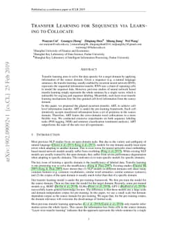 Transfer Learning for Sequences via Learning to Collocate