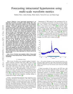 Forecasting intracranial hypertension using multi-scale waveform metrics