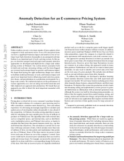 Anomaly Detection for an E-commerce Pricing System