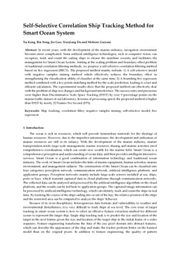 Self-Selective Correlation Ship Tracking Method for Smart Ocean System
