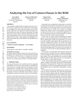 Analyzing the Use of Camera Glasses in the Wild