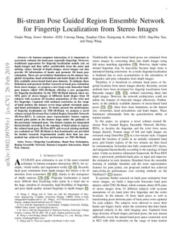 Bi-stream Pose Guided Region Ensemble Network for Fingertip Localization
  from Stereo Images