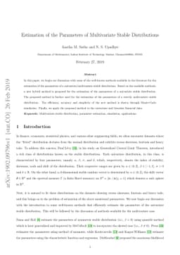 Estimation of the Parameters of Multivariate Stable Distributions