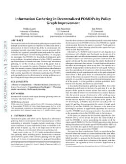 Information Gathering in Decentralized POMDPs by Policy Graph
  Improvement