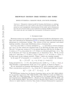 Brownian motion tree models are toric