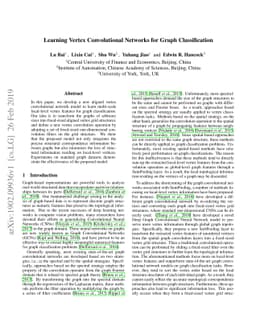 Learning Vertex Convolutional Networks for Graph Classification
