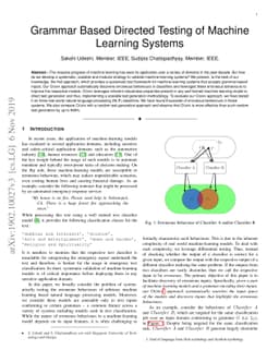 Grammar Based Directed Testing of Machine Learning Systems