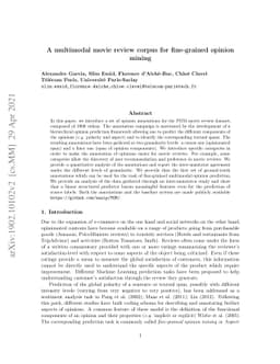 A multimodal movie review corpus for fine-grained opinion mining