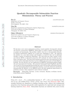 Quadratic Decomposable Submodular Function Minimization: Theory and
  Practice (Computation and Analysis of PageRank over Hypergraphs)