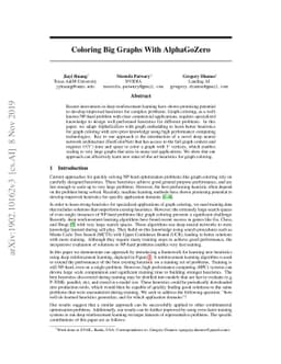 Coloring Big Graphs with AlphaGoZero