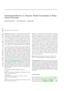 Variational Inference to Measure Model Uncertainty in Deep Neural
  Networks