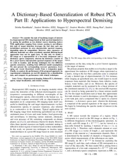 A Dictionary-Based Generalization of Robust PCA Part II: Applications to
  Hyperspectral Demixing