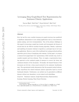 Leveraging Deep Graph-Based Text Representation for Sentiment Polarity
  Applications
