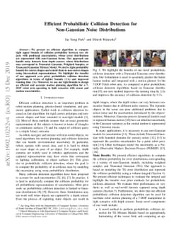 Efficient Probabilistic Collision Detection for Non-Gaussian Noise
  Distributions